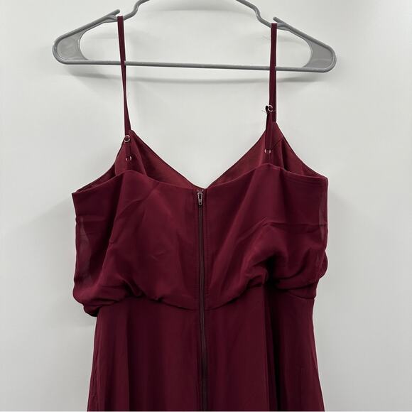 Birdy Grey Gwennie Chiffon Bridesmaid Maxi Dress in Cabernet Red Sz M‎ NEW - Picture 6 of 9